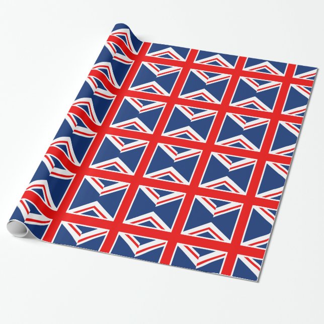 UK Flag England Wrapping Paper (Unrolled)