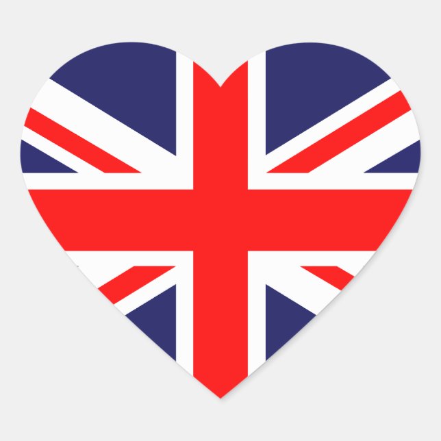 UK Flag Heart Sticker (Front)