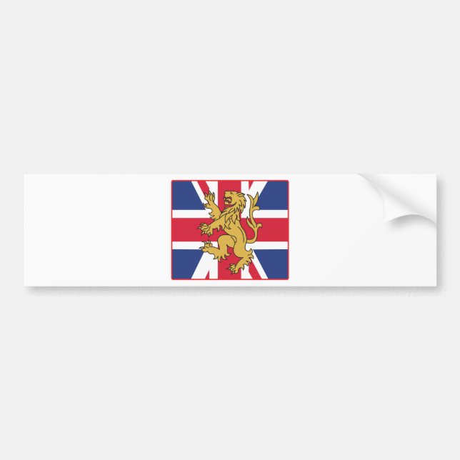 UK Flag Lion Bumper Sticker (Front)