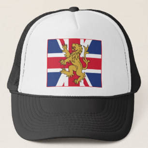 UK Flag Lion Trucker Hat
