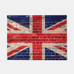 UK flag on a brick wall Doormat