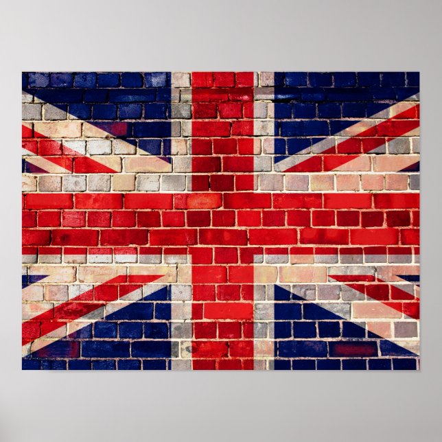 UK flag on a brick wall poster (Front)