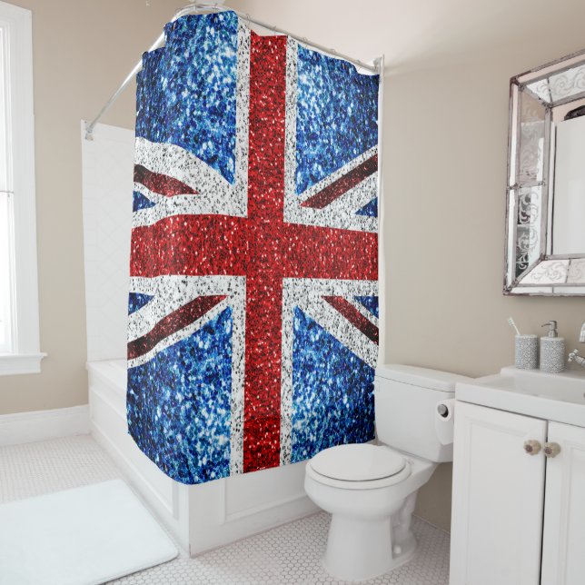 UK flag red blue white sparkles glitters (In Situ)