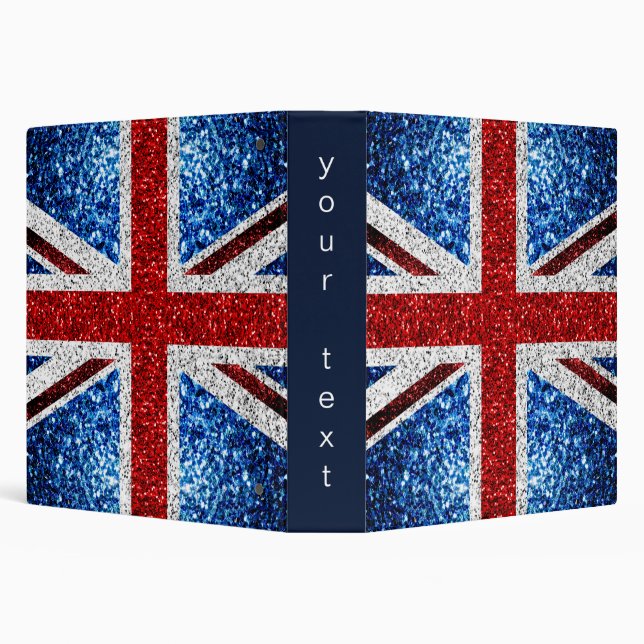 UK flag red blue white sparkles glitters Binder (Background)