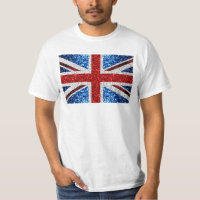 UK flag red blue white sparkles glitters