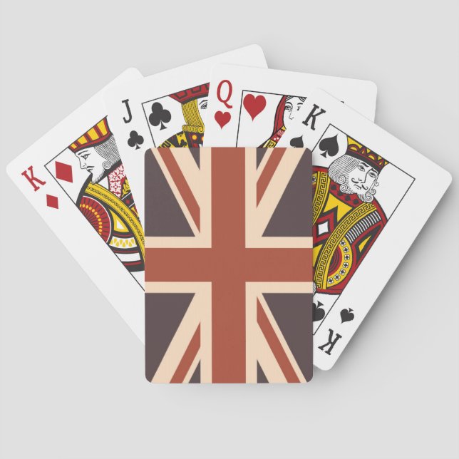 UK Flag - Retro Playing Cards (Back)