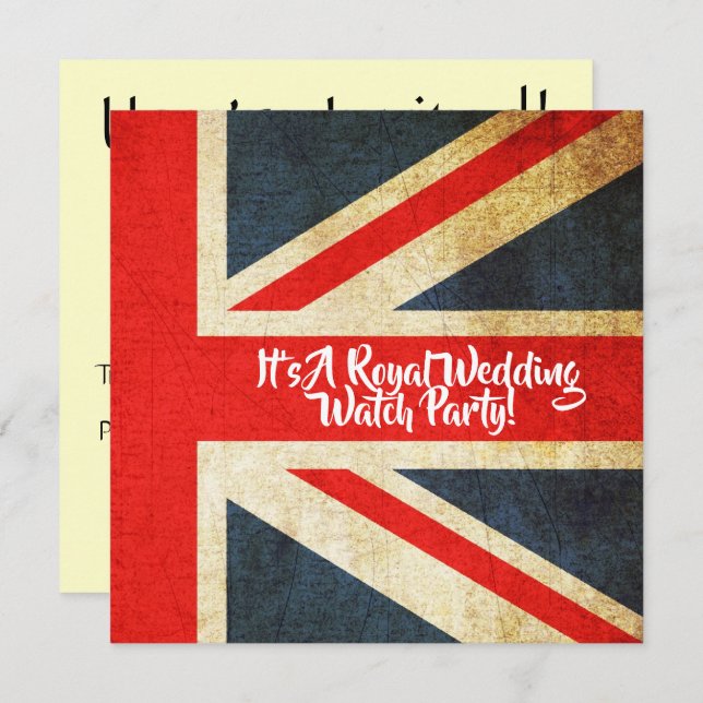UK Flag Royal Wedding Watch Party Invitation (Front/Back)
