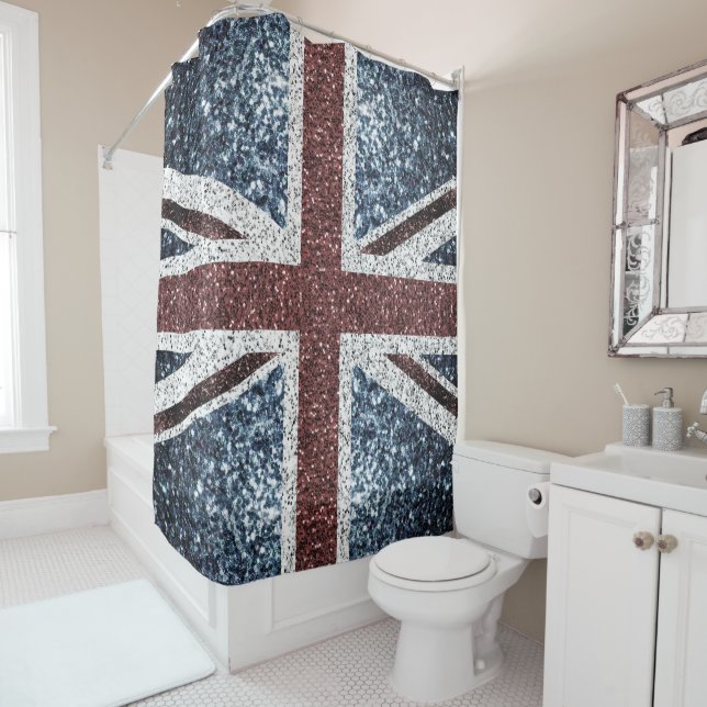 UK flag Rustic vintage sparkles glitters bling (In Situ)