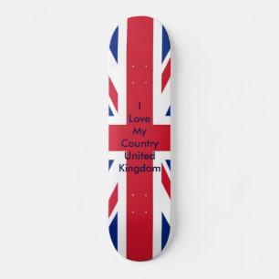 UK Flag The MUSEUM Zazzle - I Love My Country UK Skateboard