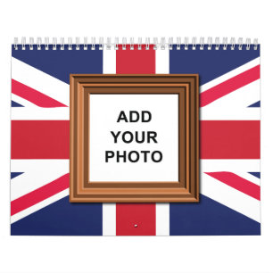 UK Flag Union Jack Add Your Photo Vintage 2026 Calendar