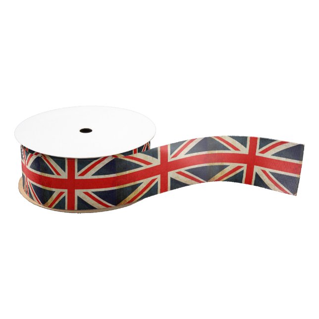 UK Flag Union Jack Custom Ribbon Grosgrain Ribbon (Spool)