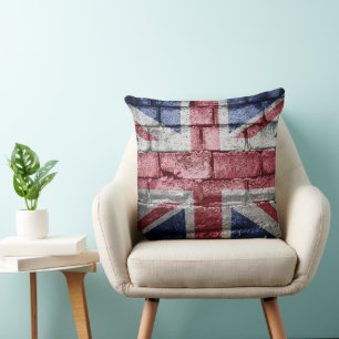 UK flag wall Throw Pillow