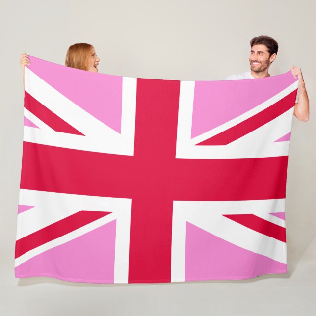 UK Gay Pride (Pink Union Jack) (Gay British Flag) Fleece Blanket (In Situ)