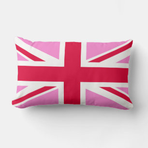 UK Gay Pride (Pink Union Jack) (Gay British Flag) Lumbar Pillow