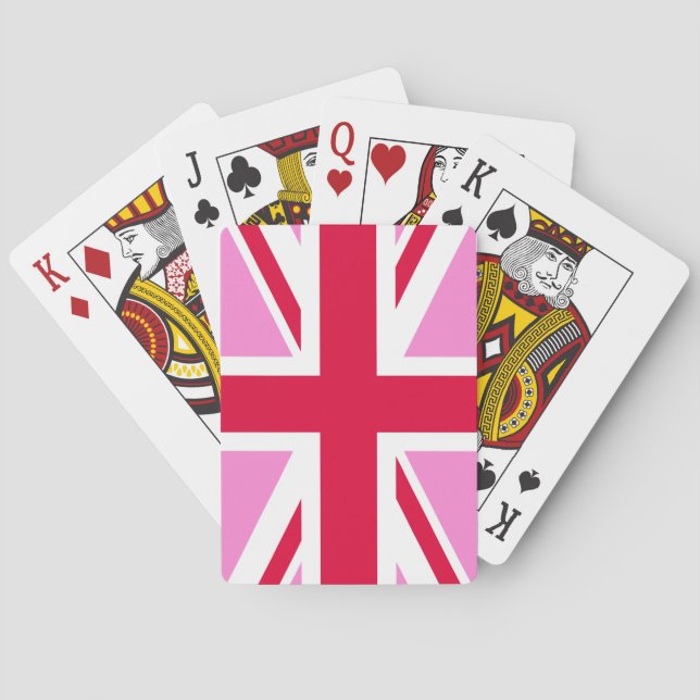 UK Gay Pride (Pink Union Jack) (Gay British Flag) Playing Cards (Back)