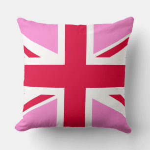 UK Gay Pride (Pink Union Jack) (Gay British Flag) Throw Pillow