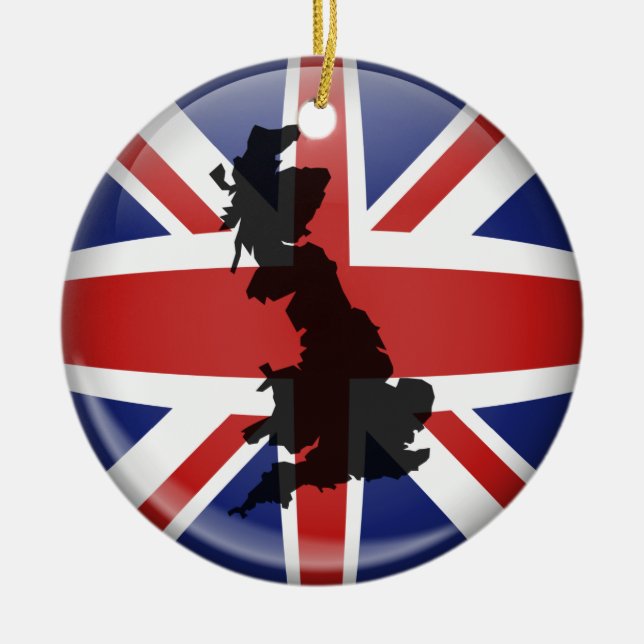 UK Globe Ceramic Ornament (Front)