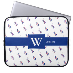 UK GREAT BRITAIN Christian Bible Monogram laptop Sleeve