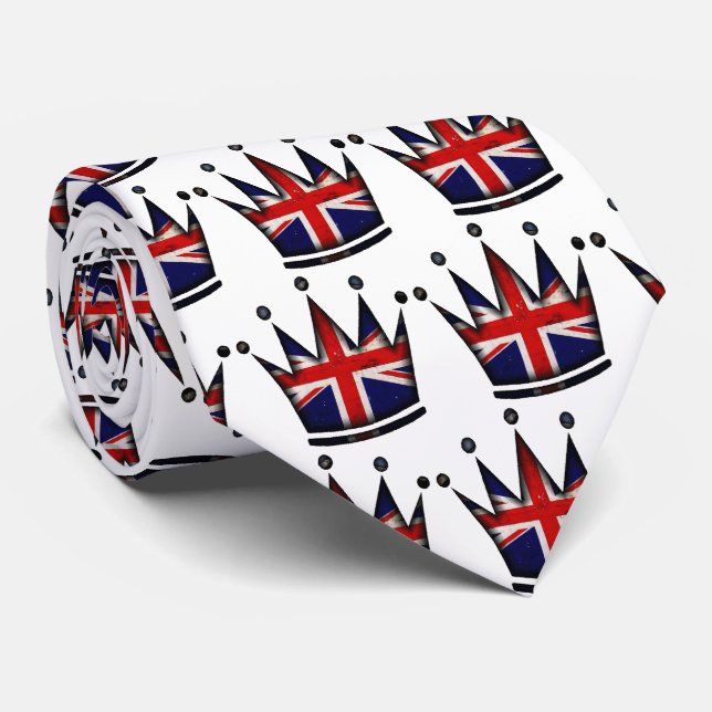 UK Monarchy - Union Jack Crown Tie (Rolled)