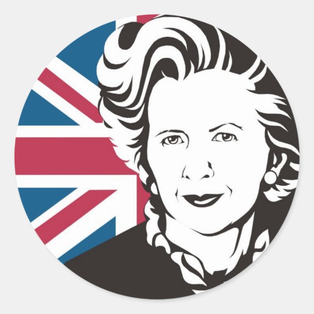 UK mourns Margaret Thatcher, England's Iron Lady Classic Round Sticker (Front)