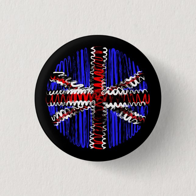 UK on Black 1 Inch Round Button (Front)