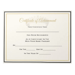 UK Pageant Crown Certificate Achievement Awrd Notepad
