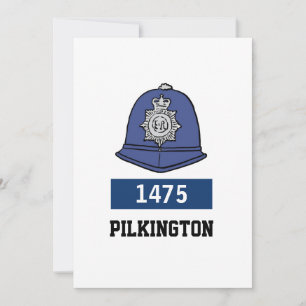 UK Police Constable Helmet - Add Number & Name Holiday Card