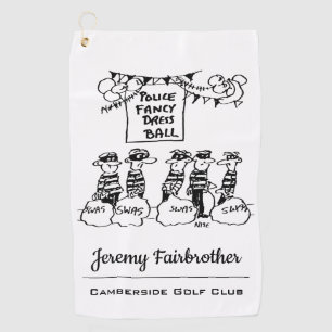 UK police fancy dress ball cartoon Golf Towel