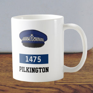 UK Police Flat Cap - Add Number & Name Coffee Mug