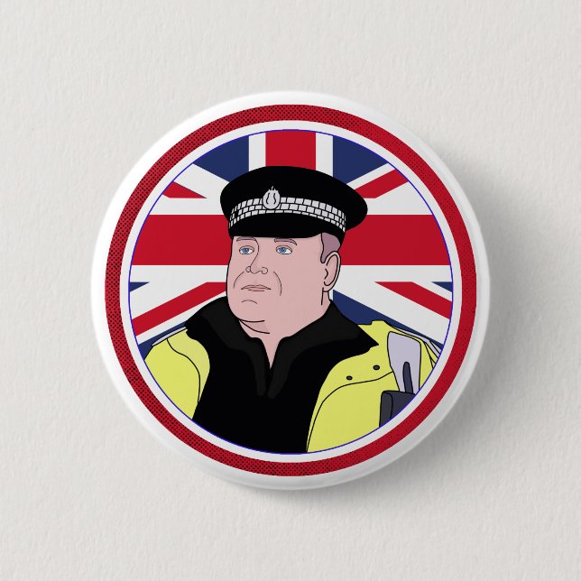 UK Police Officer 2 Inch Round Button (Front)