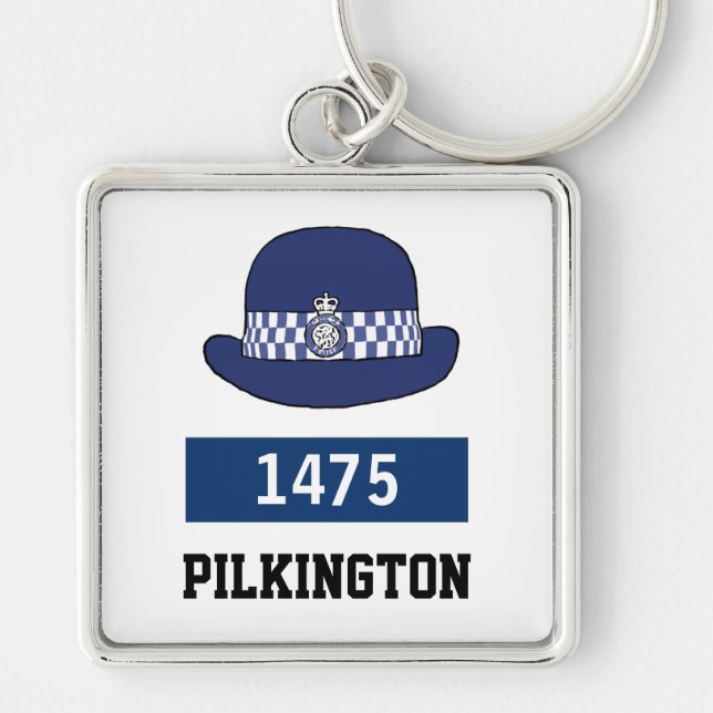UK Police WPC Hat - Add Number & Name Keychain (Front)