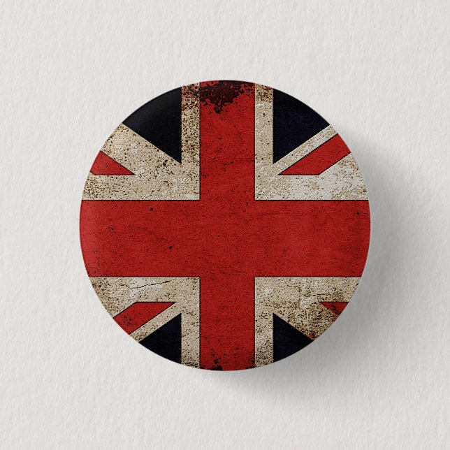UK Pride Grunge UK Flag 1 Inch Round Button (Front)