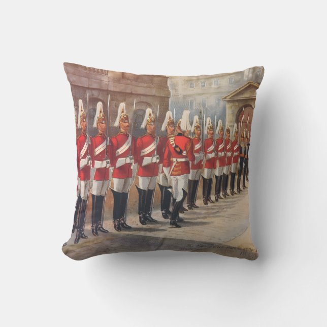 UK Queen's Life Guards  Throw Pillow (Front)