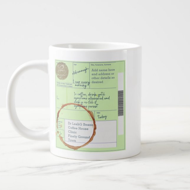 UK RX Prescription MUG - Personalized Funny Coffee (Left)