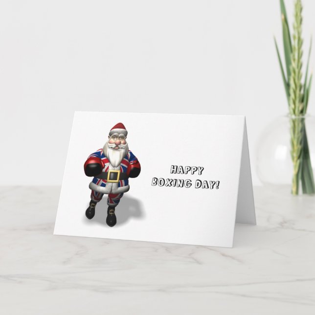 UK Santa Claus On Boxing Day Holiday Card (Front)