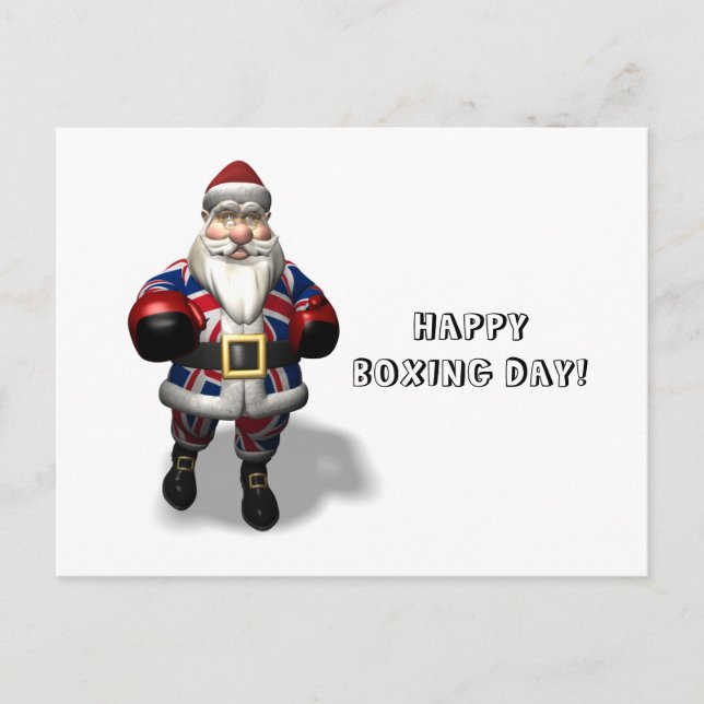 UK Santa Claus On Boxing Day Holiday Postcard (Front)
