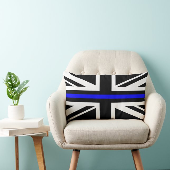 UK Thin Blue Line Union Jack Flag Lumbar Pillow (Chair)