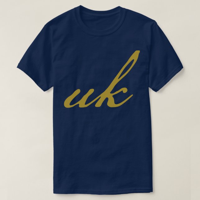 UK Typography Gold Script T-Shirt (Design Front)