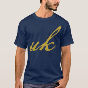 UK Typography Gold Script T-Shirt