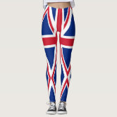 Union Jack UK Flag Red White Blue Leggings