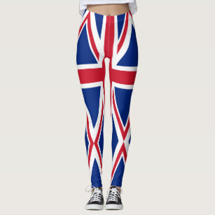 UNION JACK BRITISH FLAG RED BLUE leggings pants Cotton Juniors S M L XL