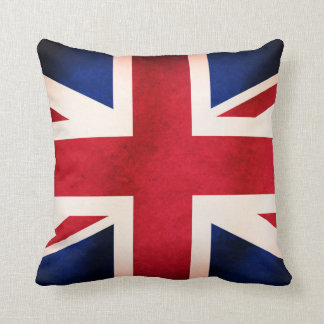 UK Union Jack British Distressed Grunge Flag Throw Pillow