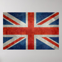 UK Union Jack Flag in retro style vintage textures