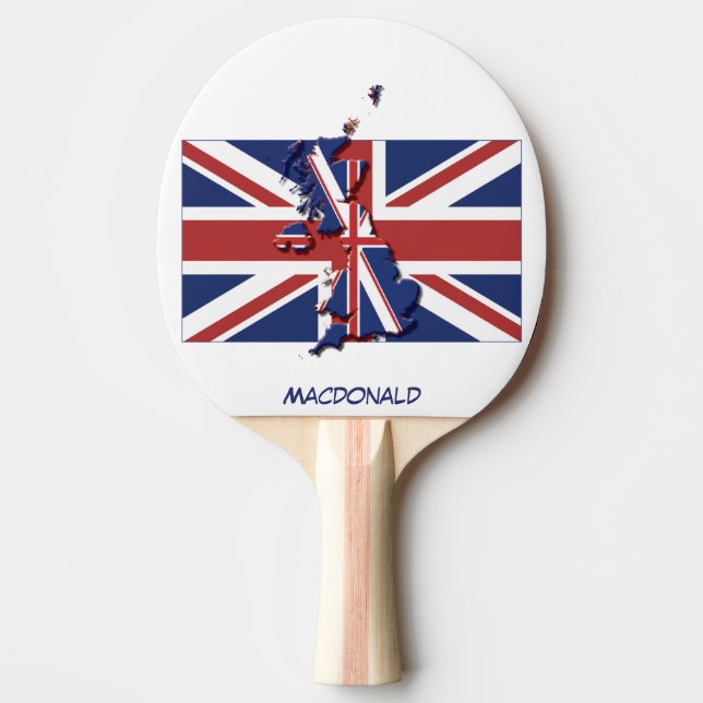 UK UNION JACK FLAG & MAP Personalized Ping Pong Paddle (Front)