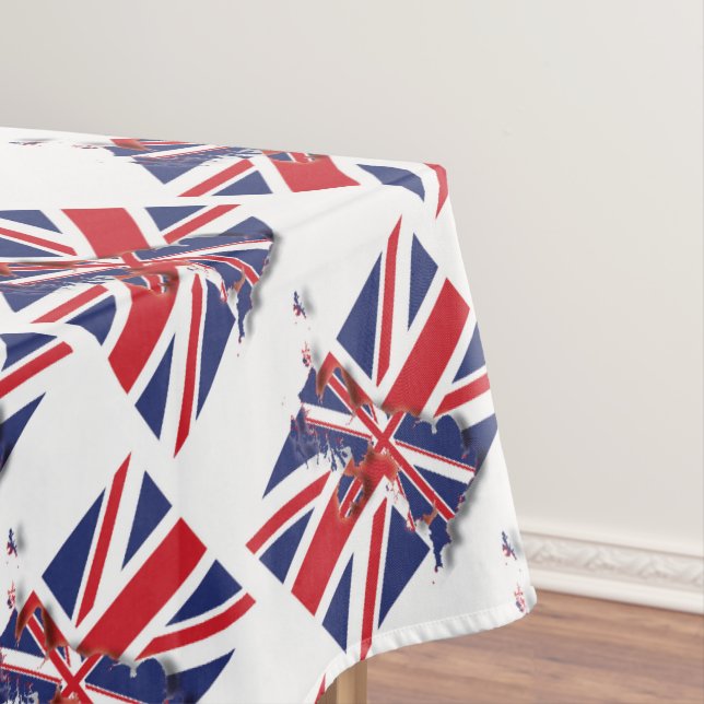 UK UNION JACK FLAG MAP Stylish Patriotic Tablecloth (In Situ)