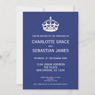 UK Union Jack Wedding Britain Blue Crown Announcement