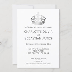 UK Union Jack Wedding Britain Silver Crown Announcement