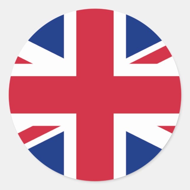 UK United Kingdom Britain Royal Union Jack Flag Classic Round Sticker (Front)