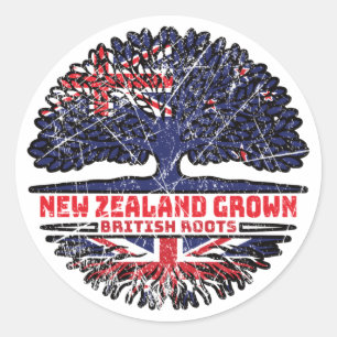 Uk United Kingdom British New Zealander Zealand Classic Round Sticker