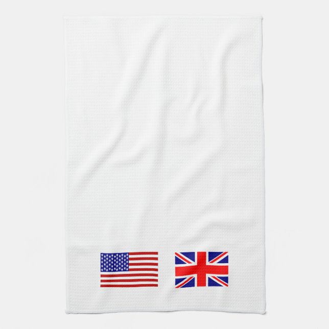 UK & USA Flags Side by Side Kitchen Towel (Vertical)